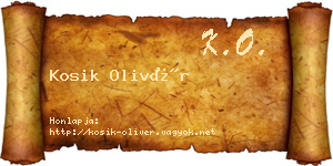Kosik Olivér névjegykártya